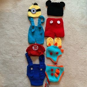 Newborn Photography Crocheted Clothing Sets Bundle NEW